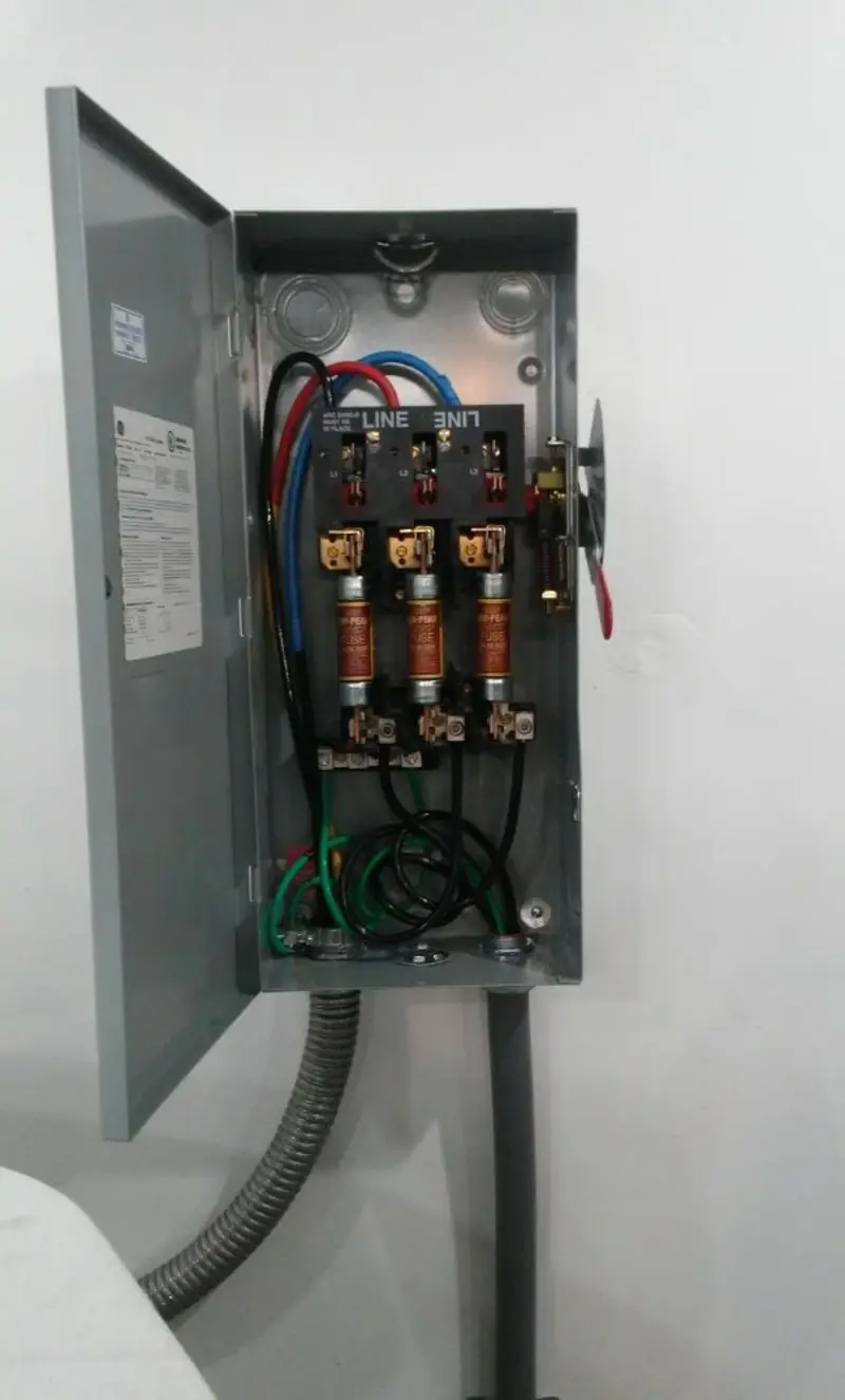 Three-phase disconnect switch installed for Smoke Detector Installation in Colorado City